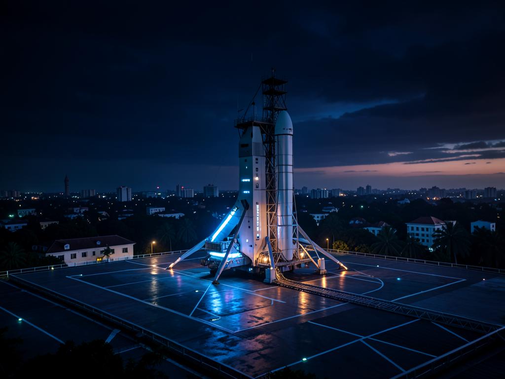 Small-lift launch vehicle on the pad